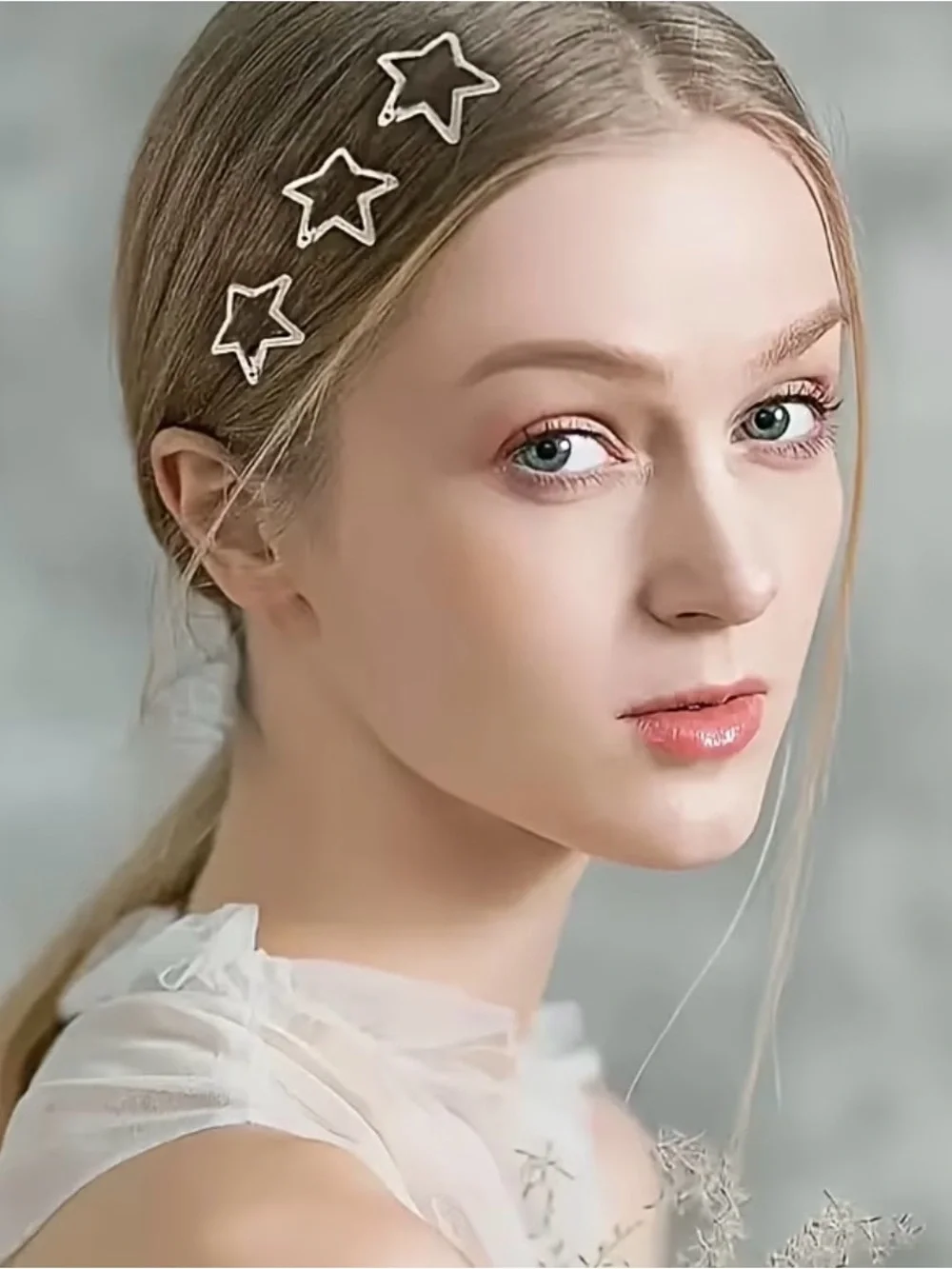 Silver Star Hair Pins for Women - Shiny Star Bobby Clips